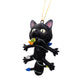 Shocked Black Cat Wrapped in Lights Ornament