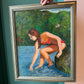 Vintage Original Framed “Bather” Artwork