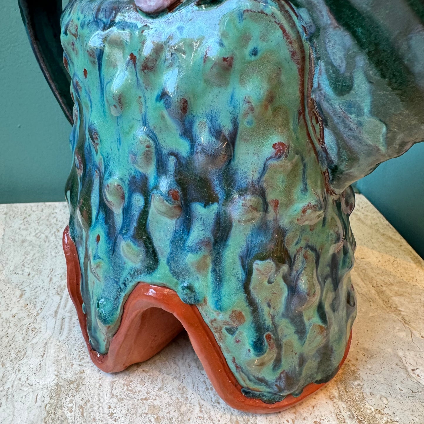 Large Vintage Studio Pottery Pitcher signed Flyn