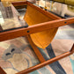 Vintage Lou Hodges Style Teak and Smoked Glass Coffee Table with Magazine Holder