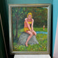 Vintage Original Framed “Bather by a Rock” Artwork