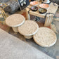 Set of 3 Vintage Faux Travertine Nesting Mushroom Tables