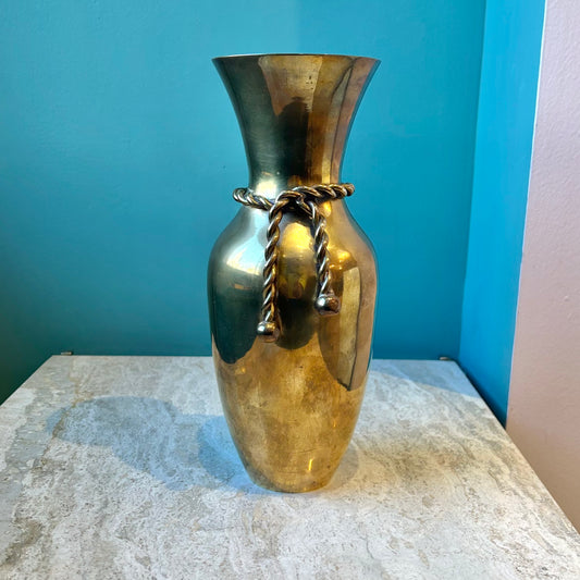 Vintage Brass Rope Vase