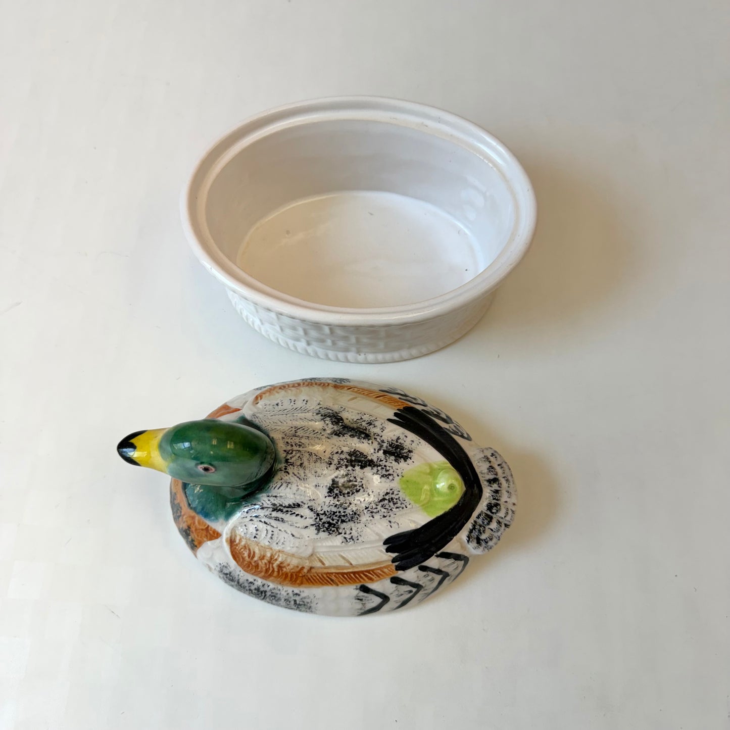 Vintage Ceramic Mallard Duck Tureen Serving Dish