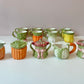 Vintage Set of 4 Ceramic Vegetable Mugs by Fitz & Floyd