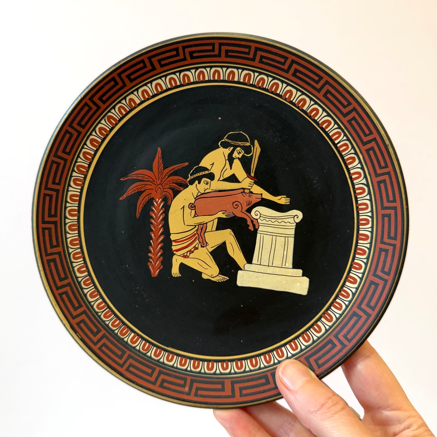 Vintage Set of 6 Terracotta Ancient Greek Replica Wall Plates