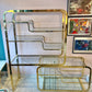 1980's DIA Brass and Glass Sliding Etagere