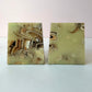 Vintage Faux Green Onyx Bookends