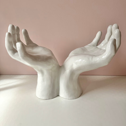 Vintage Extra Large “Open Hands” Sculpture by Taste Setter for Sigma Italy