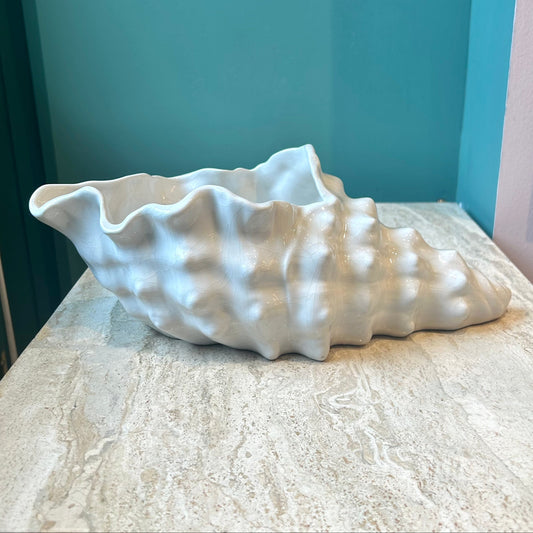 Vintage Ceramic Conch Shell Planter