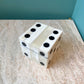 White Resin Dice Box with 5 Dice