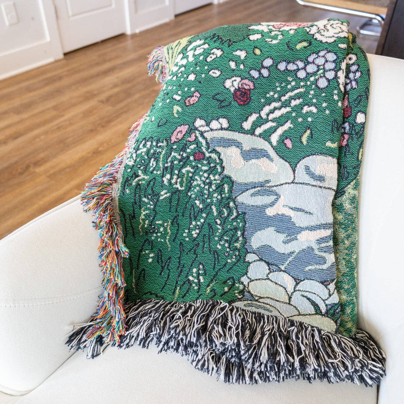 Secret Garden Cotton Woven Blanket by Lindy Stark