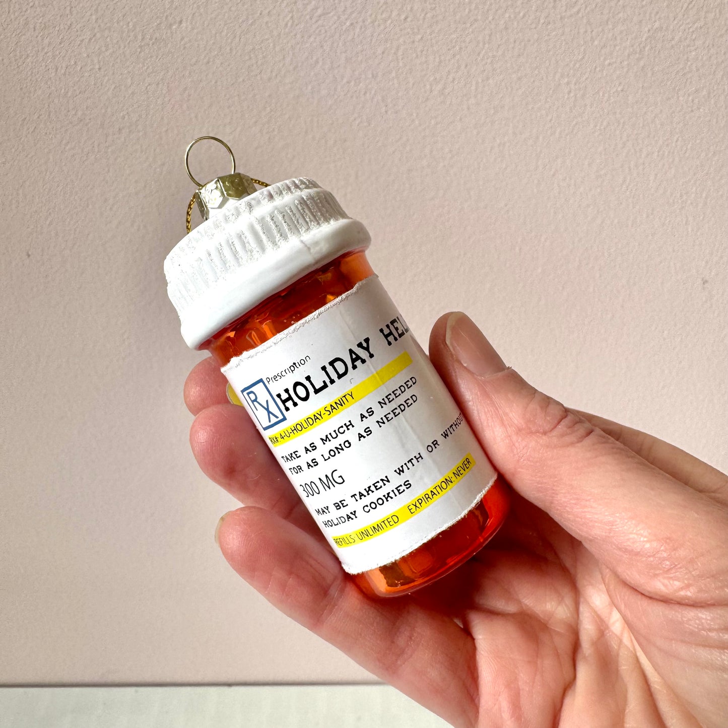 "Holiday Helper" Pill Bottle Ornament