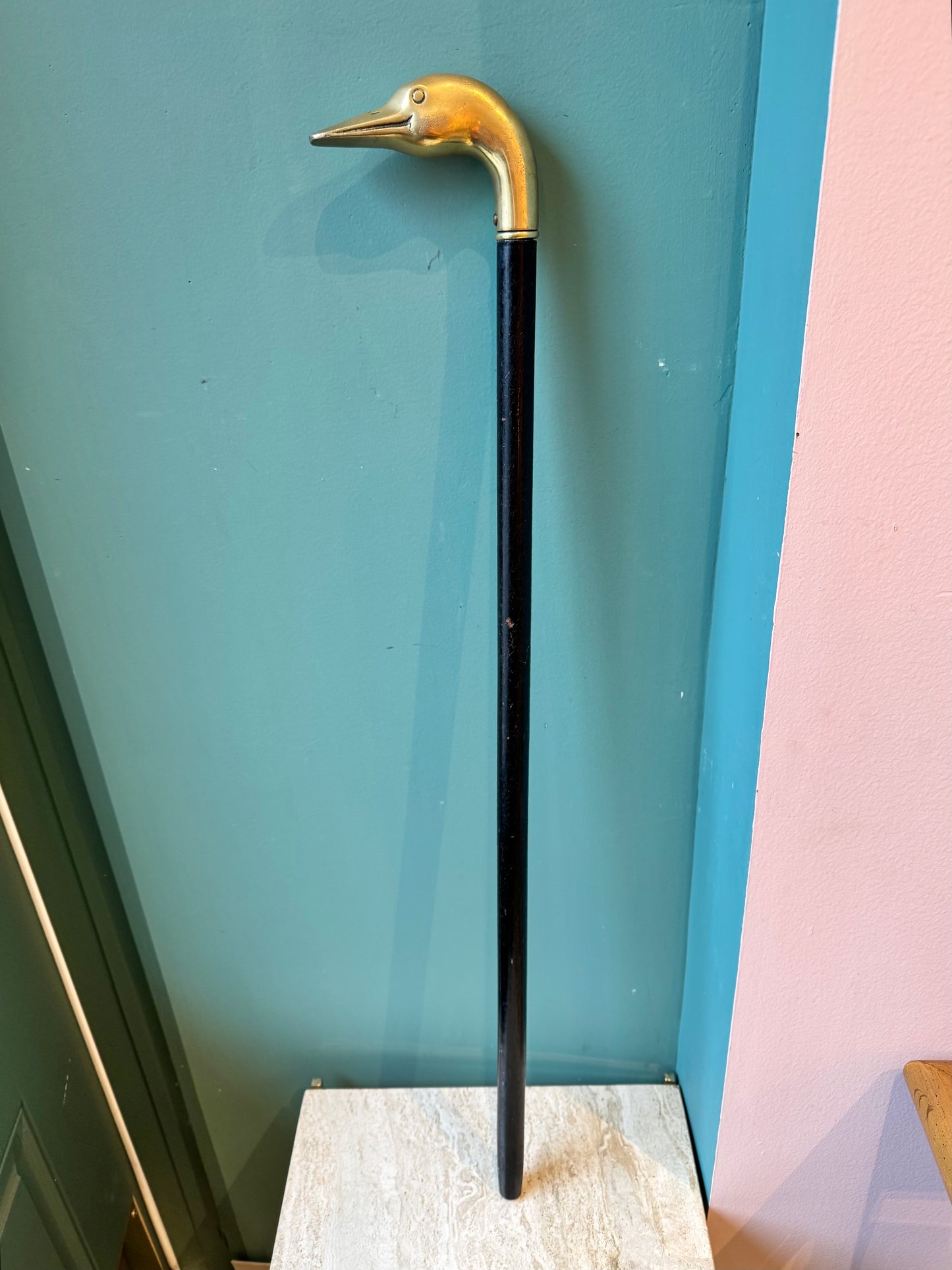Vintage Brass Duck Walking Stick Cane