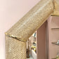 Vintage Faux Snakeskin and Brass Octagonal Bullnose Mirror