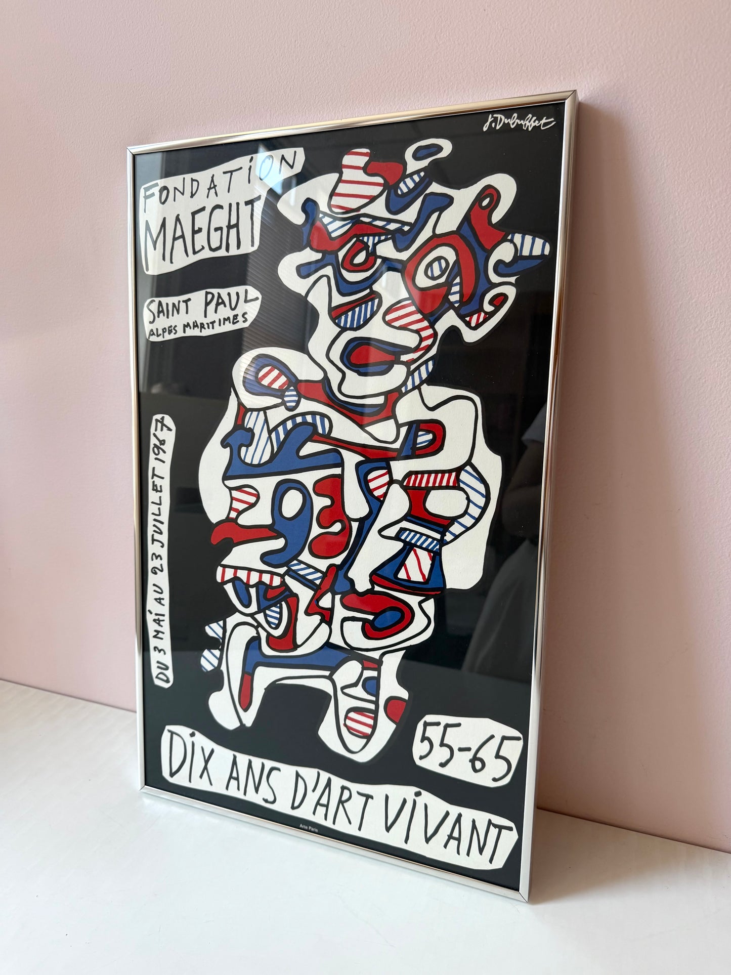 Original 1967 Framed Vintage Jean Dubuffet Exhibition Poster/Lithograph