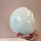 Vintage White and Green Murano Glass Scallop Edged Bowl