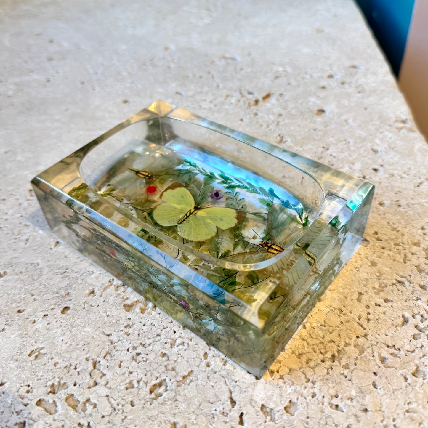 Vintage Lucite Butterfly Soap Dish