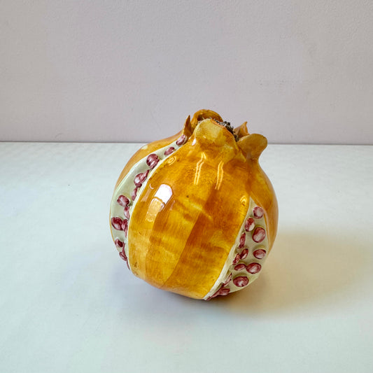 Vintage Italian Ceramic Decorative Pomegranate Sculpture
