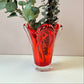 Vintage 1950’s Free Form Red Glass Vase
