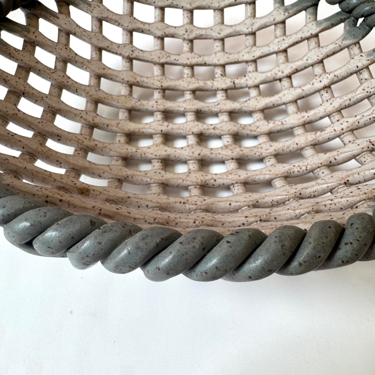 Vintage Mid-Century Pottery Lattice Bowl