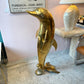 Extra Large Vintage Brass Dolphin Statue