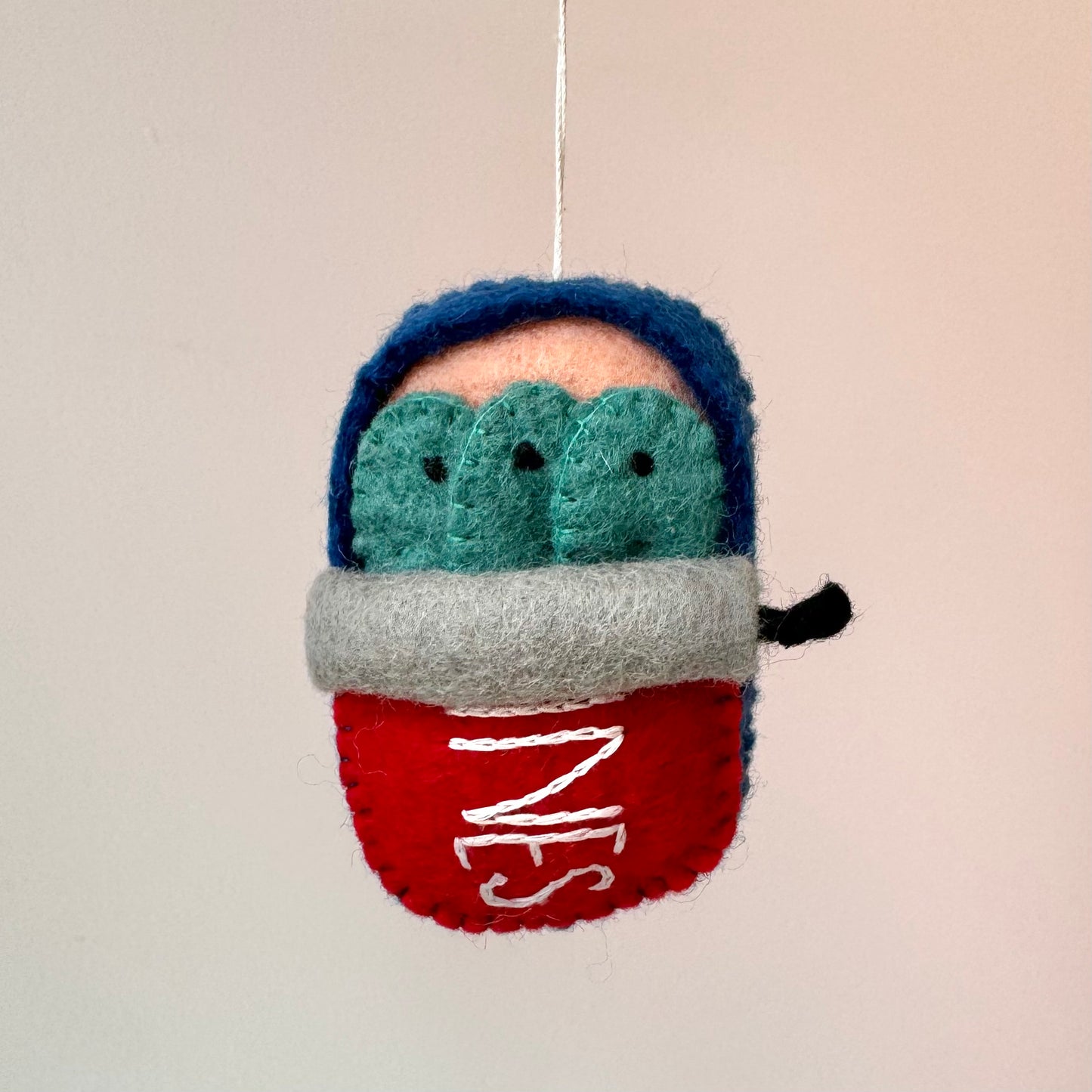 Felt Can of Sardines Ornament