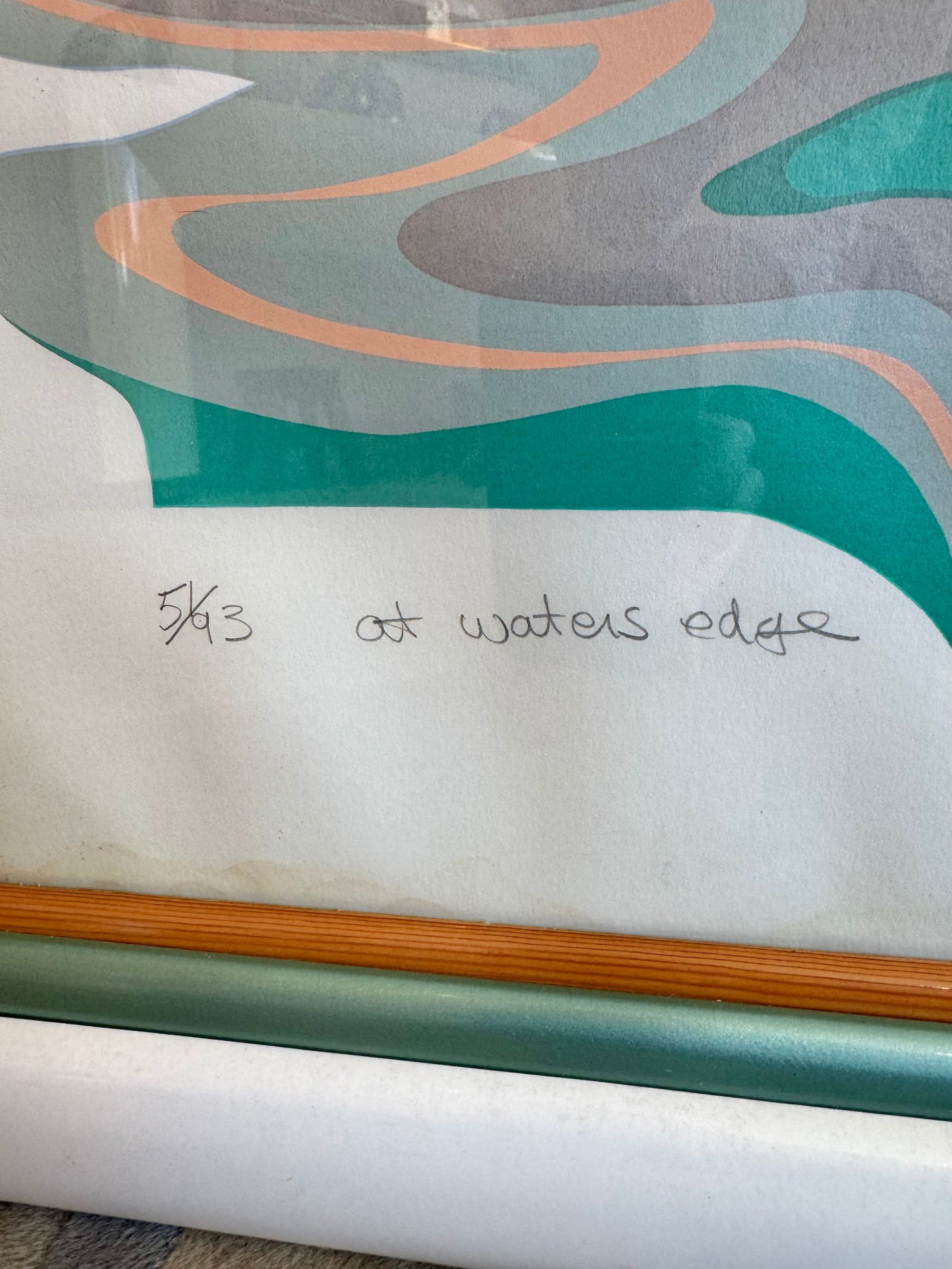 Vintage "At Water's Edge" Flamingo Signed and Numbered Lithograph by Marcel