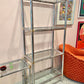 Vintage Chrome Etagere Shelf with Brass Bamboo Accents