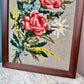 Vintage Framed Flower Needlepoint Artwork