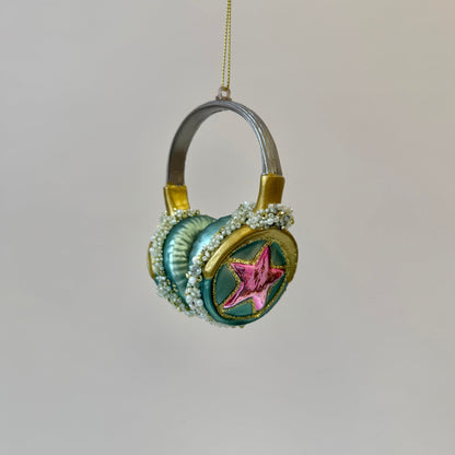 Headphone Glass Ornament