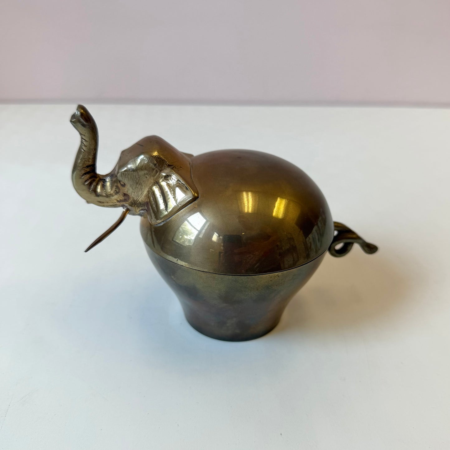 Vintage Brass Elephant Box