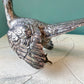 Pair of Antique Silver Plated Pheasant Bird Statues