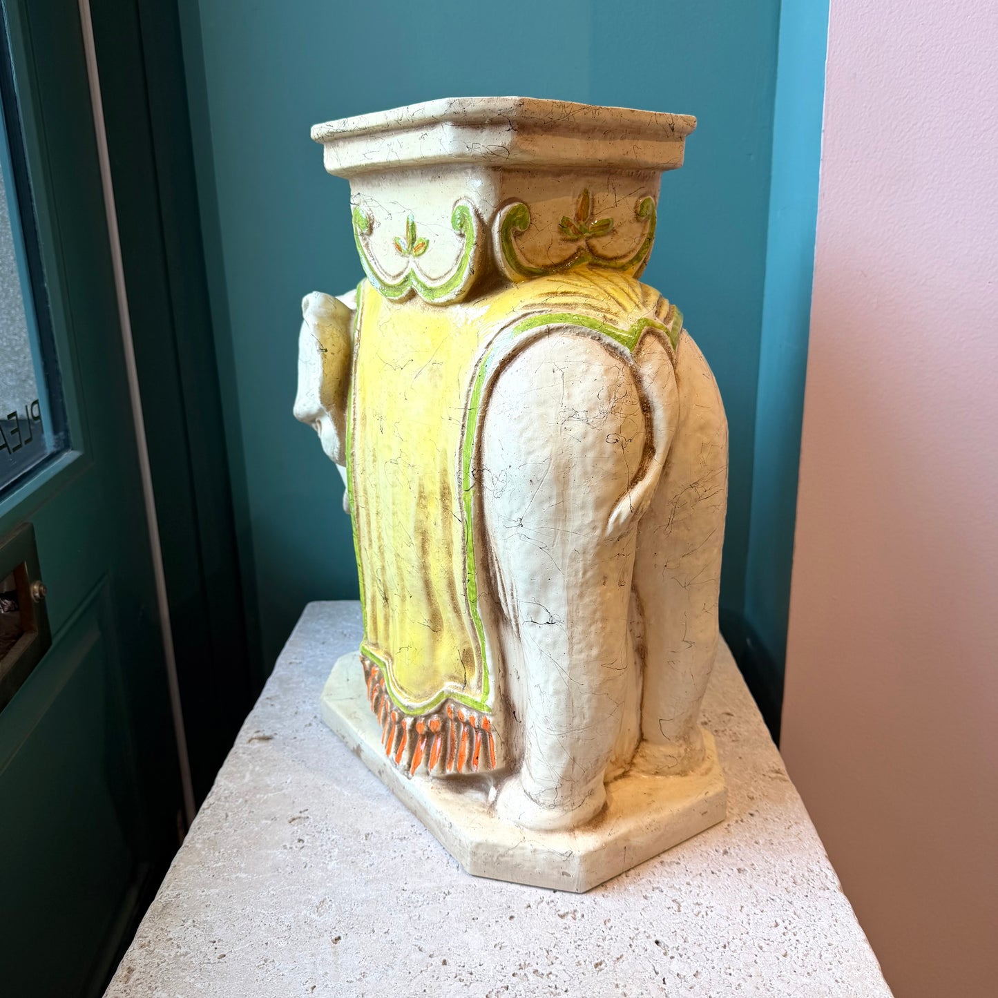 Vintage Elephant Plant Stand Side/Accent Table