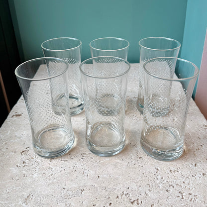 Vintage Mid-Century Georges Briard Highball Textured Dot Glasses - Set of 6 or 5