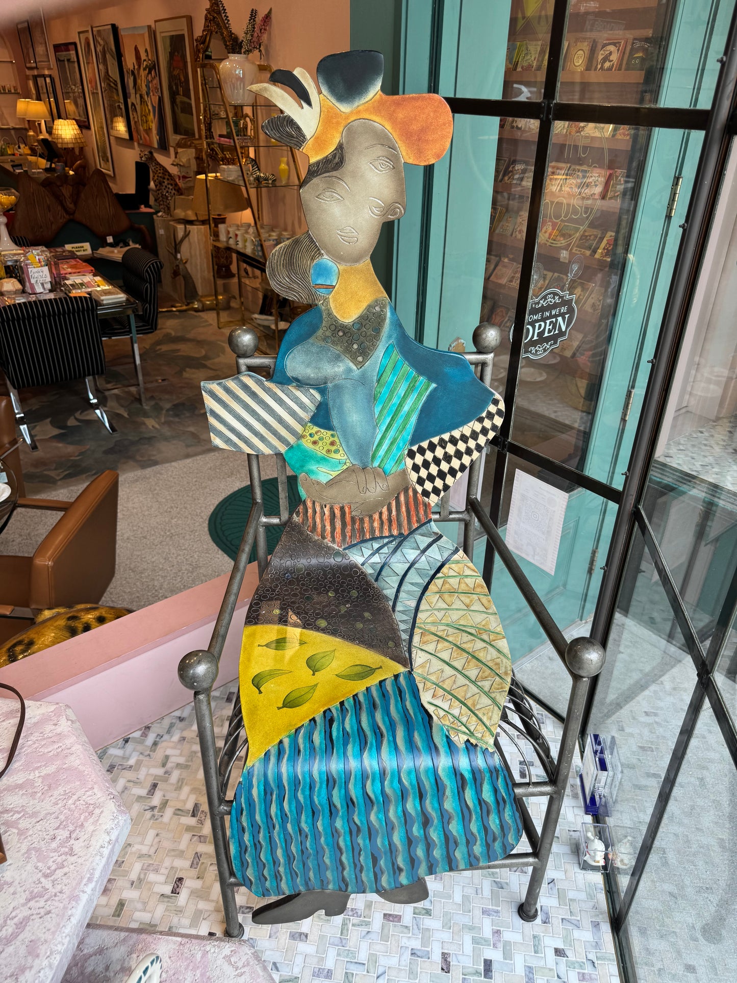 Vintage Hand Crafted Bentwood and Metal Picasso Chair by OLF