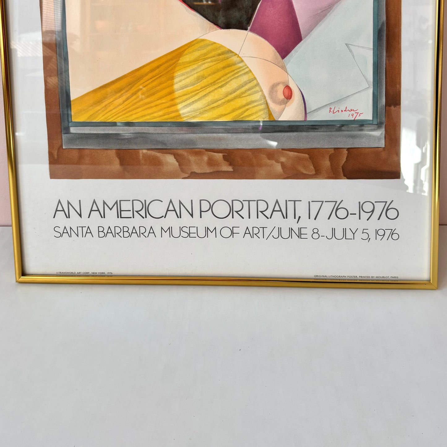 Vintage 1976 "An American Portrait" Framed Exhibition Poster