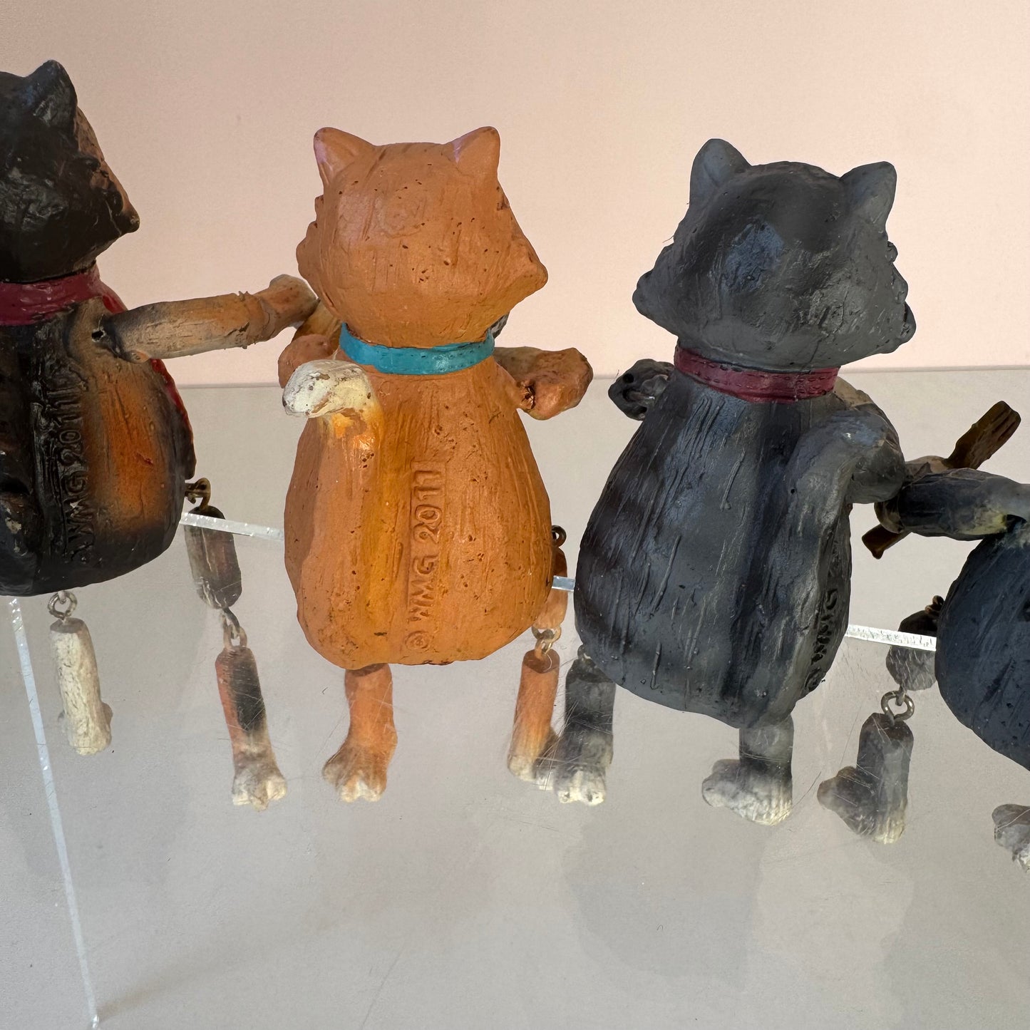 Vintage Set of 6 WMG Cooking Cat Shelf Sitters