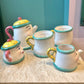Vintage 5 Piece Tea Set “Coffee Break” by Clay Art San Francisco, Dated 1993