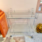 Vintage Lucite Two Tier Rolling Bar Cart