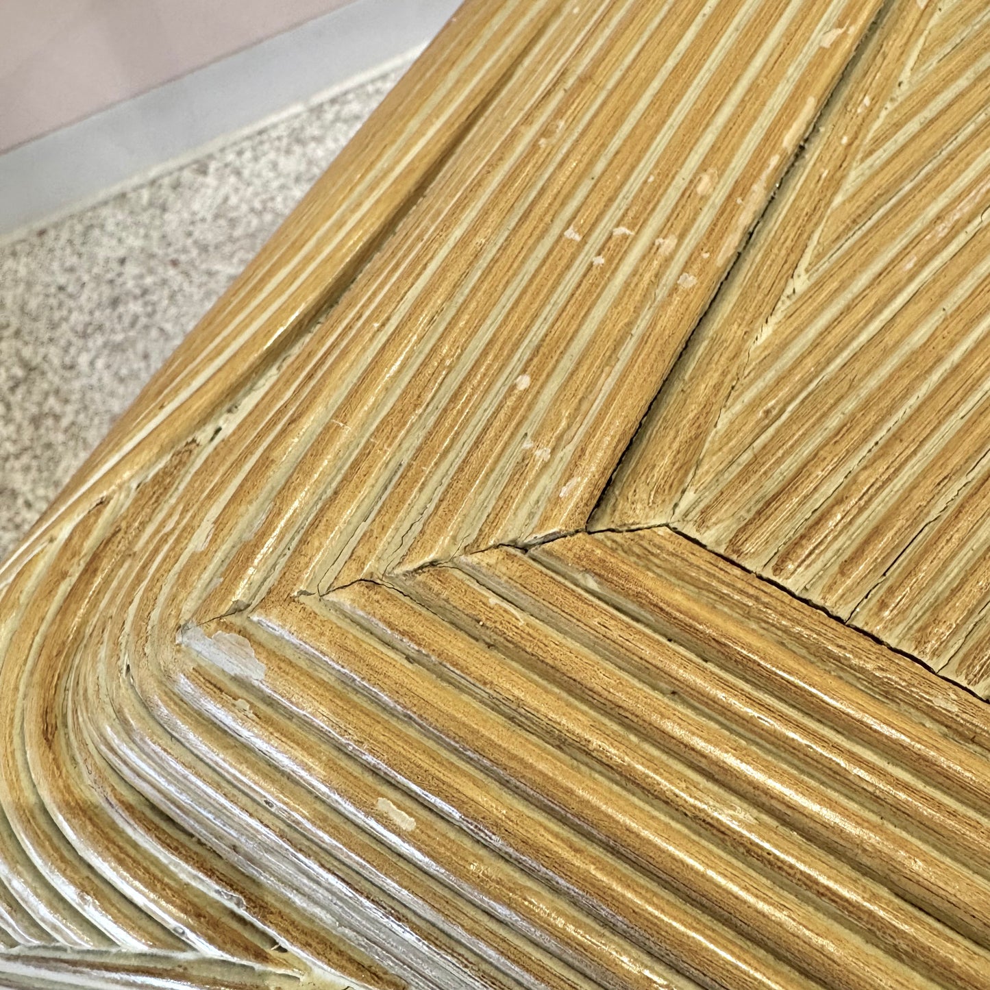 Vintage Curve Legged Pencil Reed Style Console Table