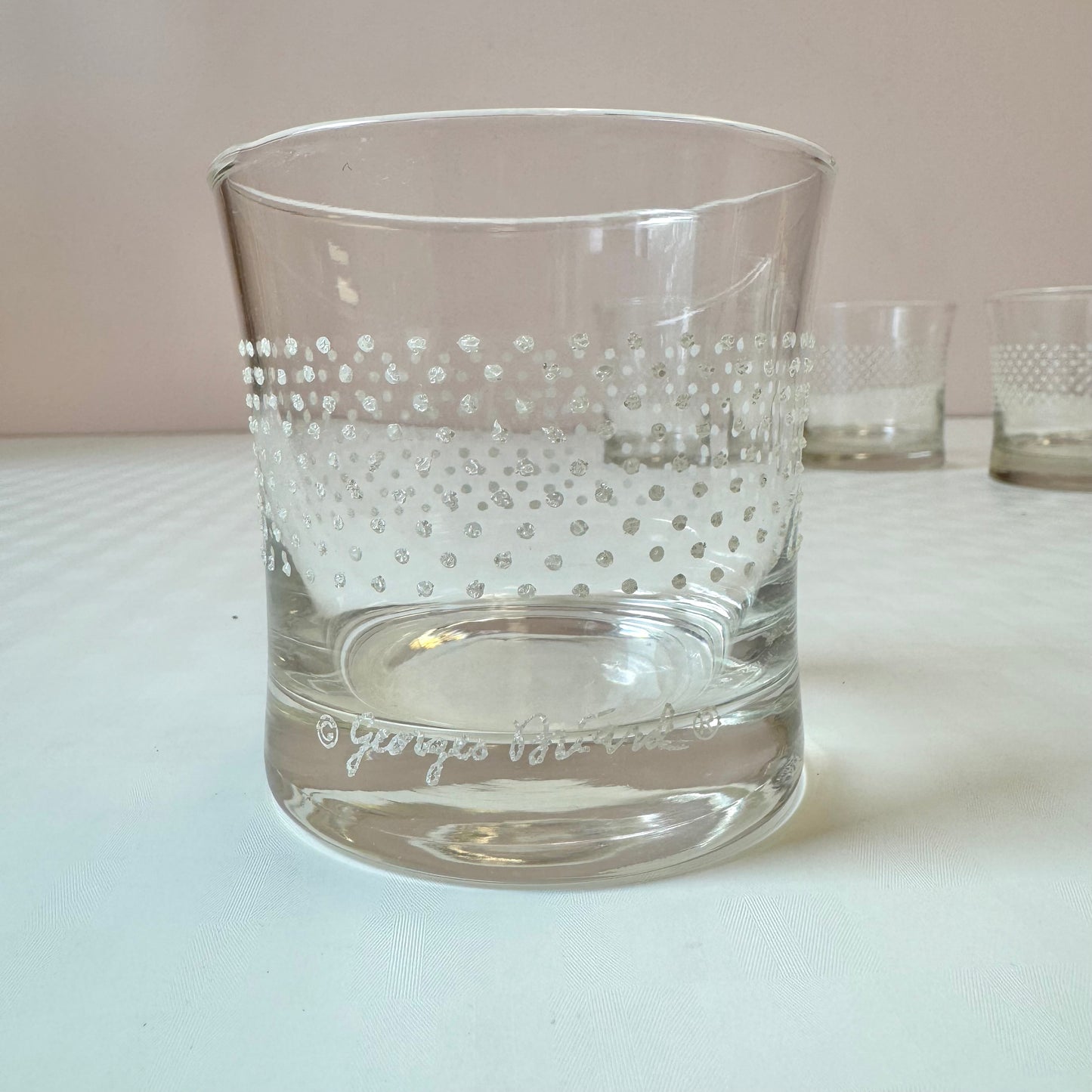 Vintage Mid-Century Georges Briard Textured Dot Rocks Glasses- Set of 6