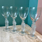 Vintage Set of 4 Bayel France Frosted Crystal Napoleon Cordial Glasses