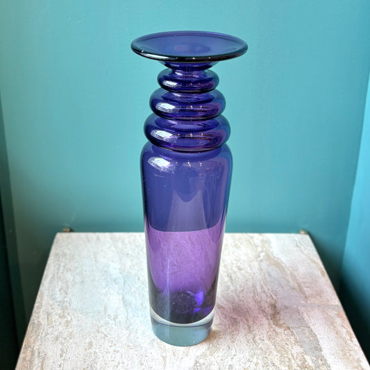 Vintage Purple Art Glass Candle Holder/Vase by Young & Constantin