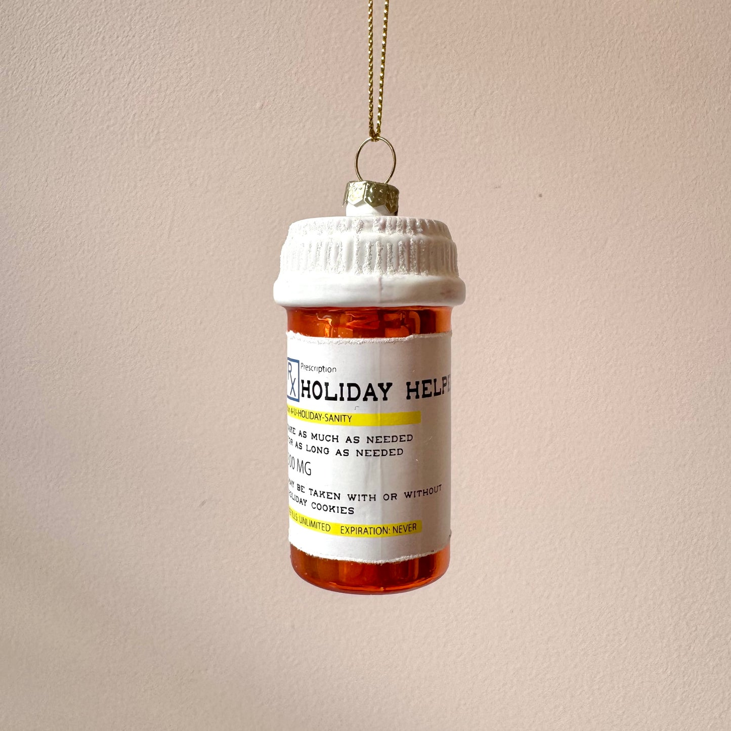 "Holiday Helper" Pill Bottle Ornament