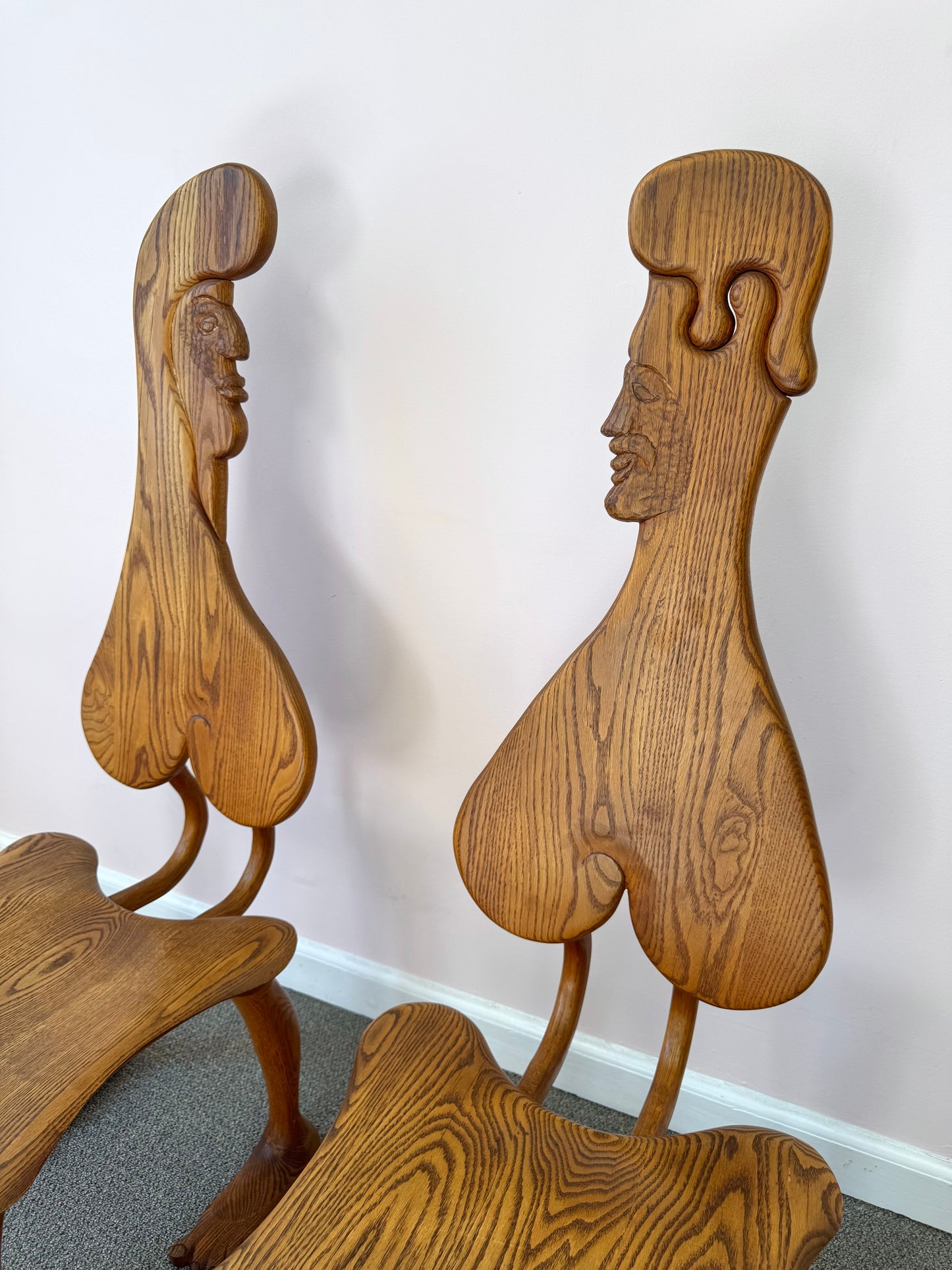 Pair of 1980 Andrew Willner Figure Chairs/Signed and Dated