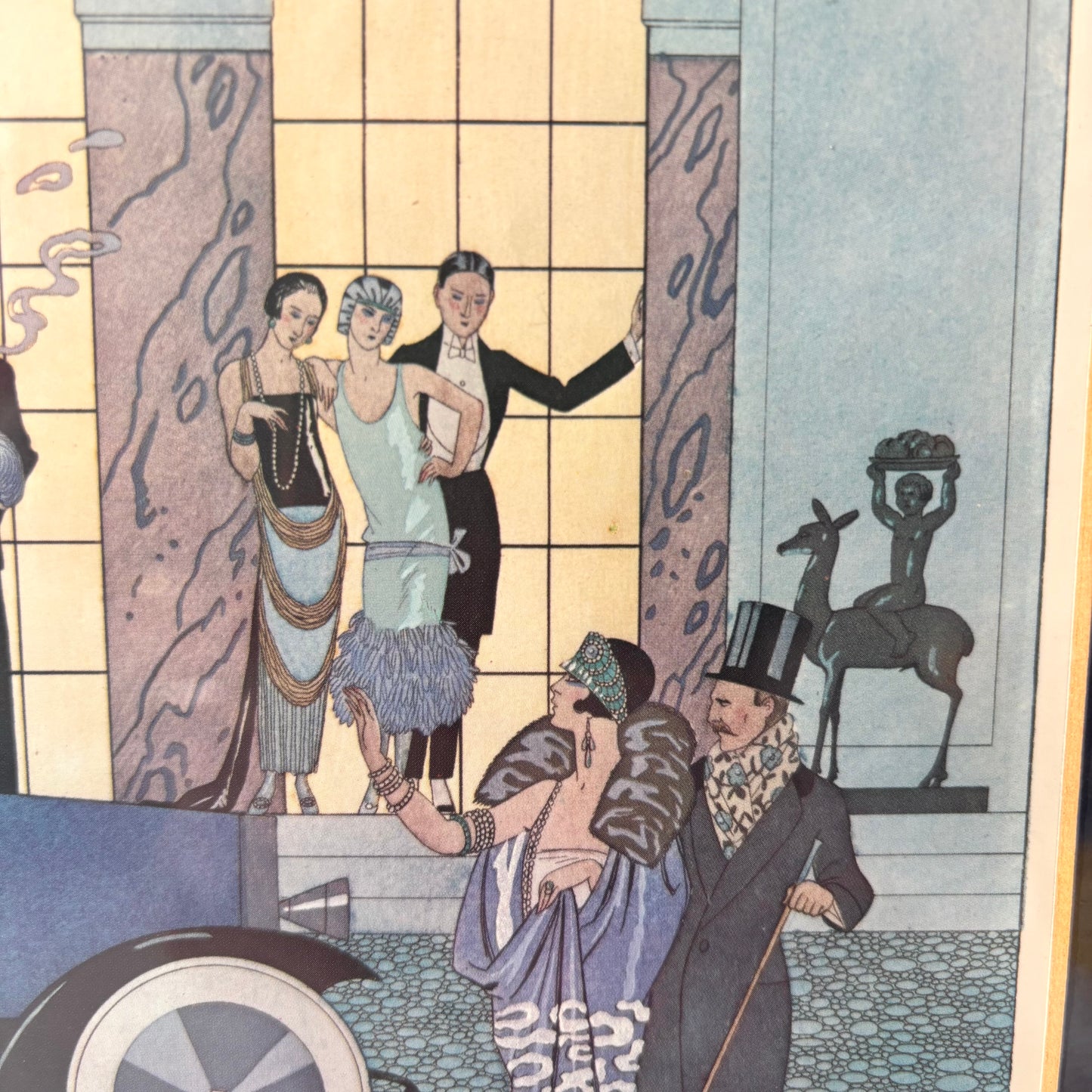 Vintage Framed "Au Revoir" Print by George Barbier