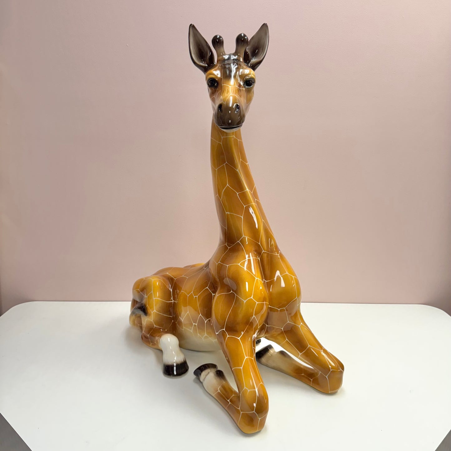 Vintage Large Italian Ceramic Giraffe Statue