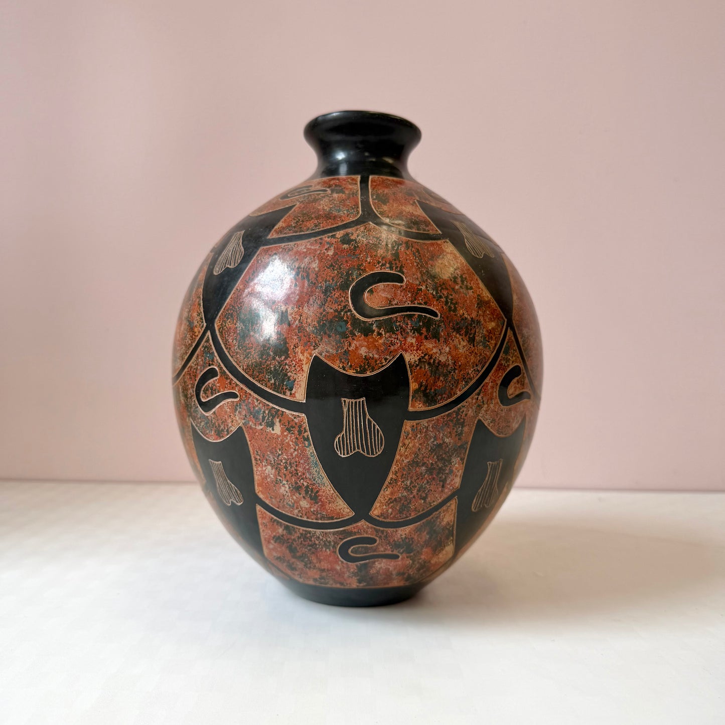 Vintage Mid-Century Nicaraguan Studio Pottery Vase by Aleyda Cano