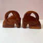 Vintage Mid-Century Pair of Solid Wood Ram Head Bookends